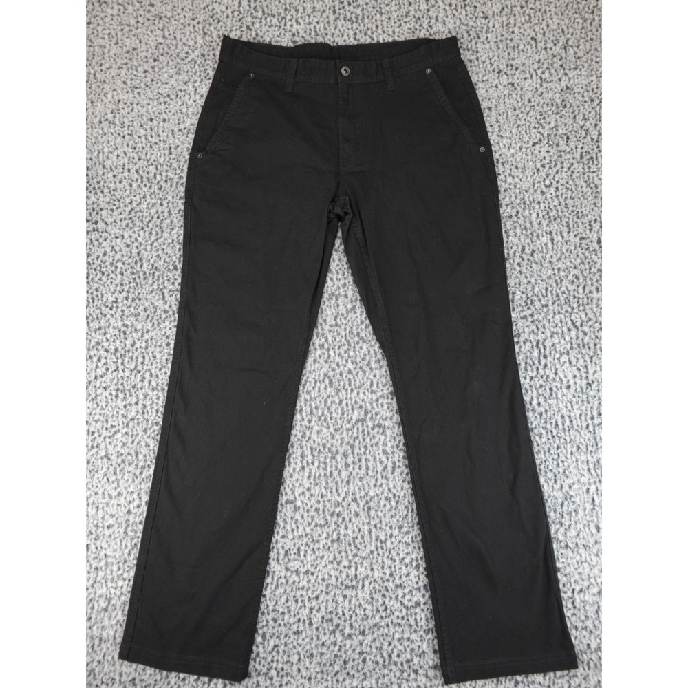 Eddie Bauer Mens Straight Leg Chino Pants Black Size 34 Canvas Workwear Casual